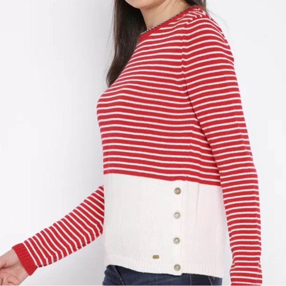 Superdry Women's Red & White Striped Sweater - Picture 5 of 6